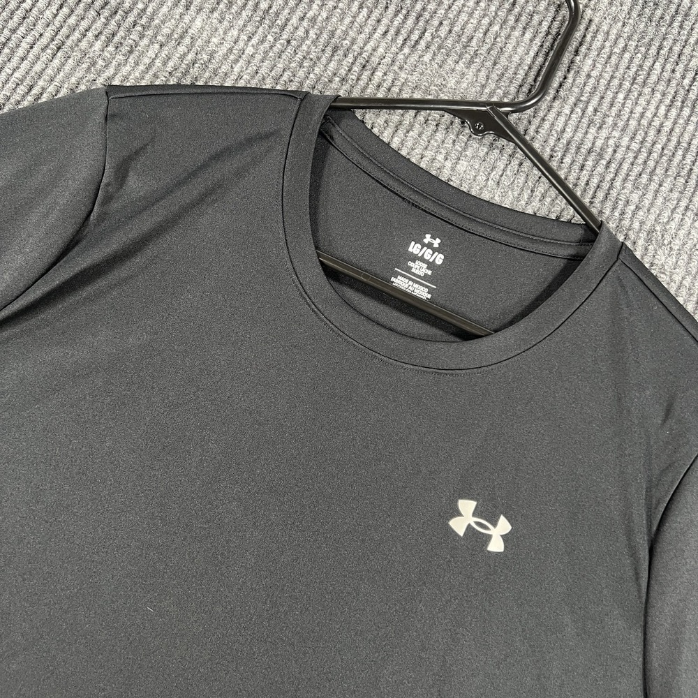 Under Armour Shirt Womens Large Black Loose Athletic Tee Performance Gym Workout